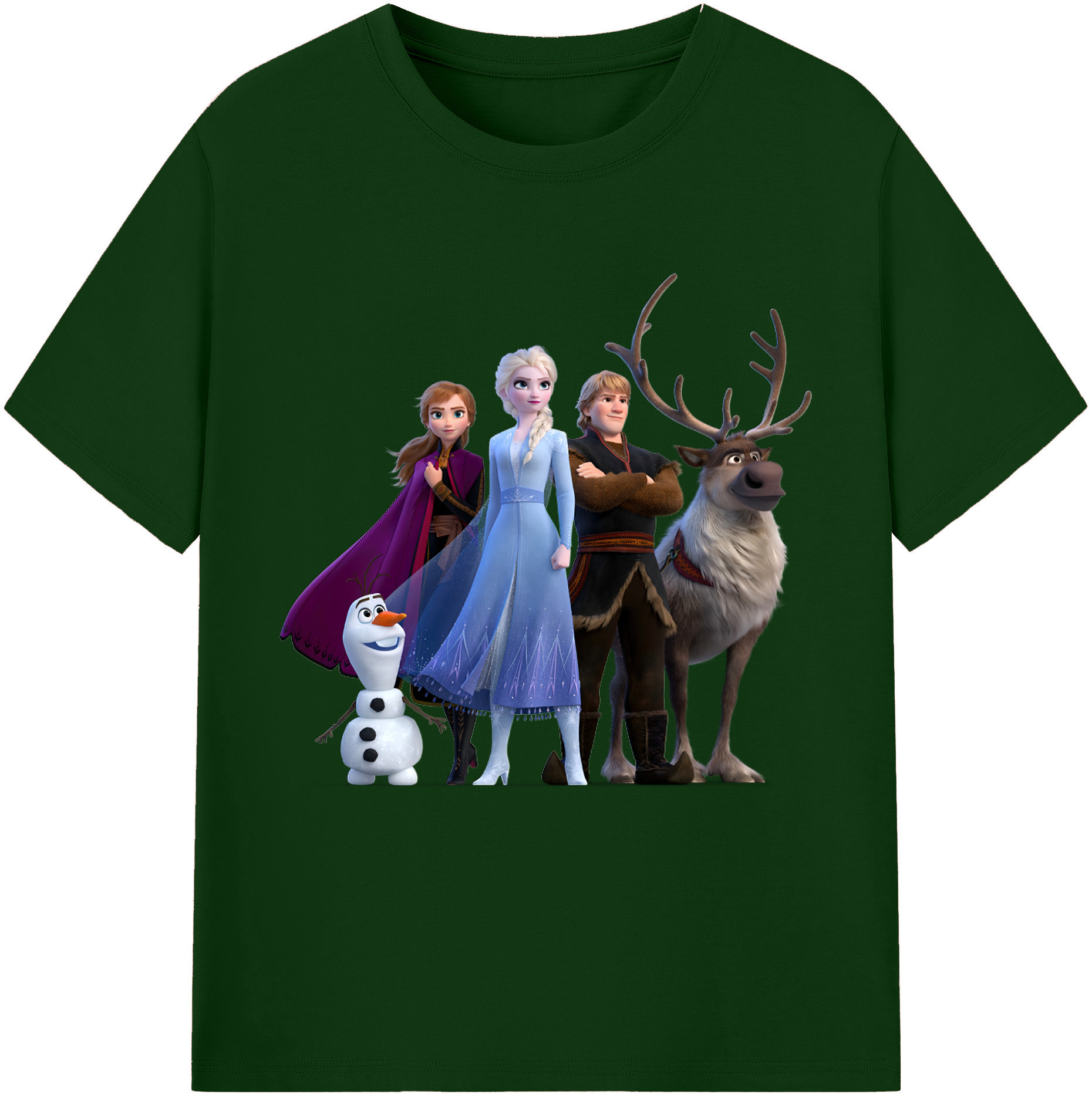 （画像用） アナと雪の女王 アンナ エルサ Frozen Anna Elsa 綿100％半袖Tシャツ（フロントプリント）